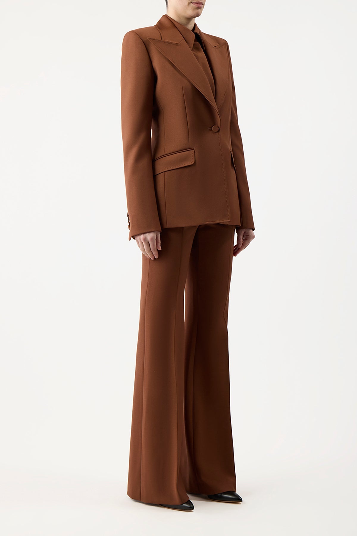 Leiva Blazer in Cognac Sportswear Wool - 3