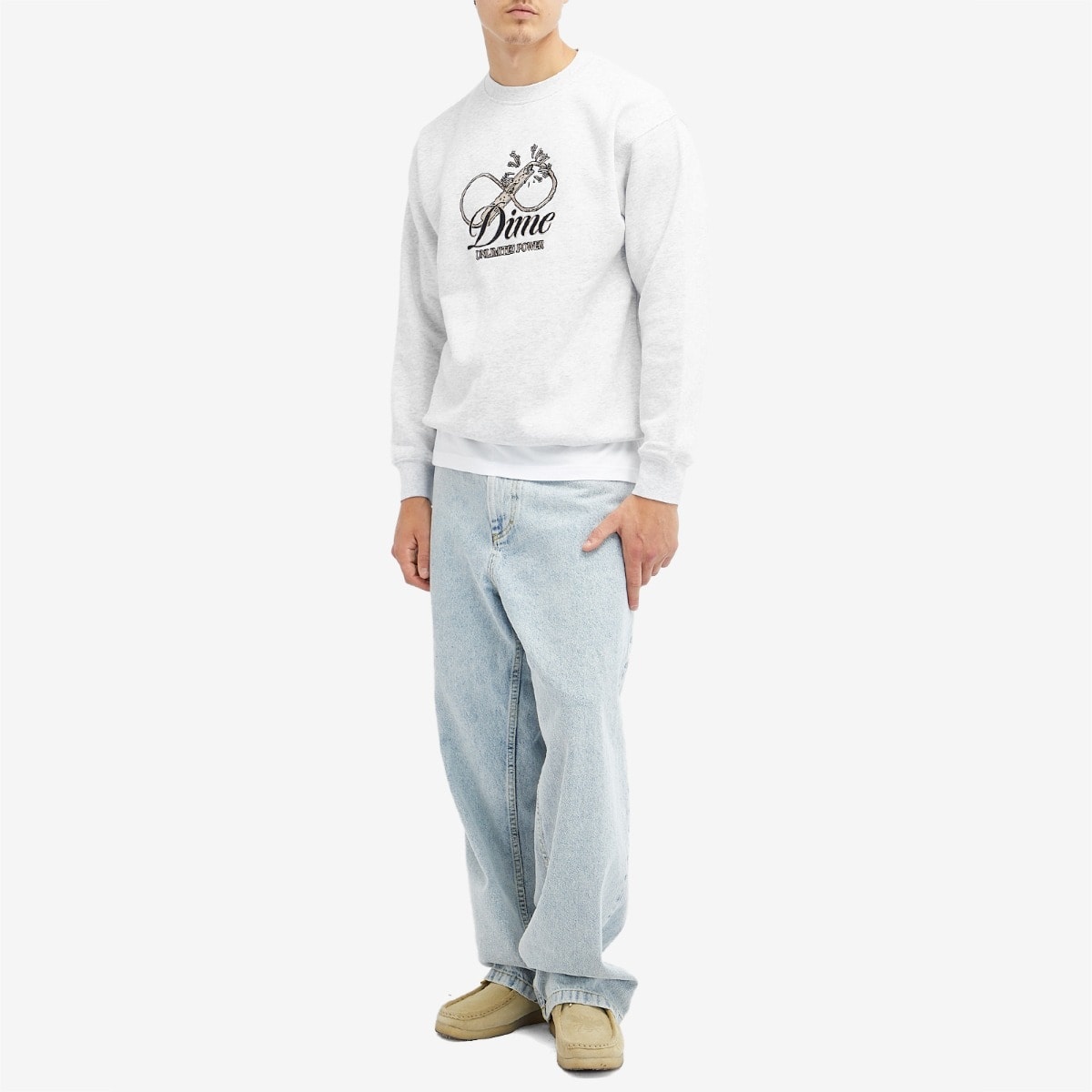 【Dime】CURSIVE POWER CREWNECK Dime Dime Cursive Power Sweatshirt | endclothing | REVERSIBLE