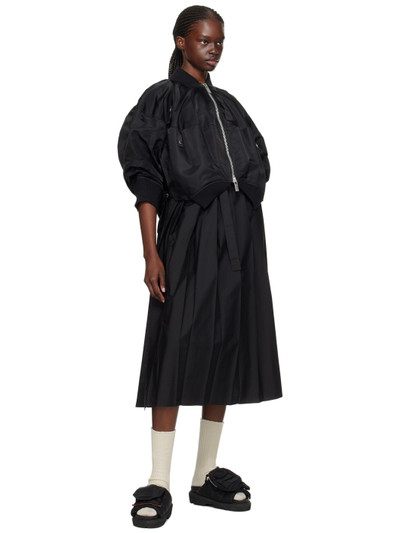 sacai Black Overlay Midi Dress outlook