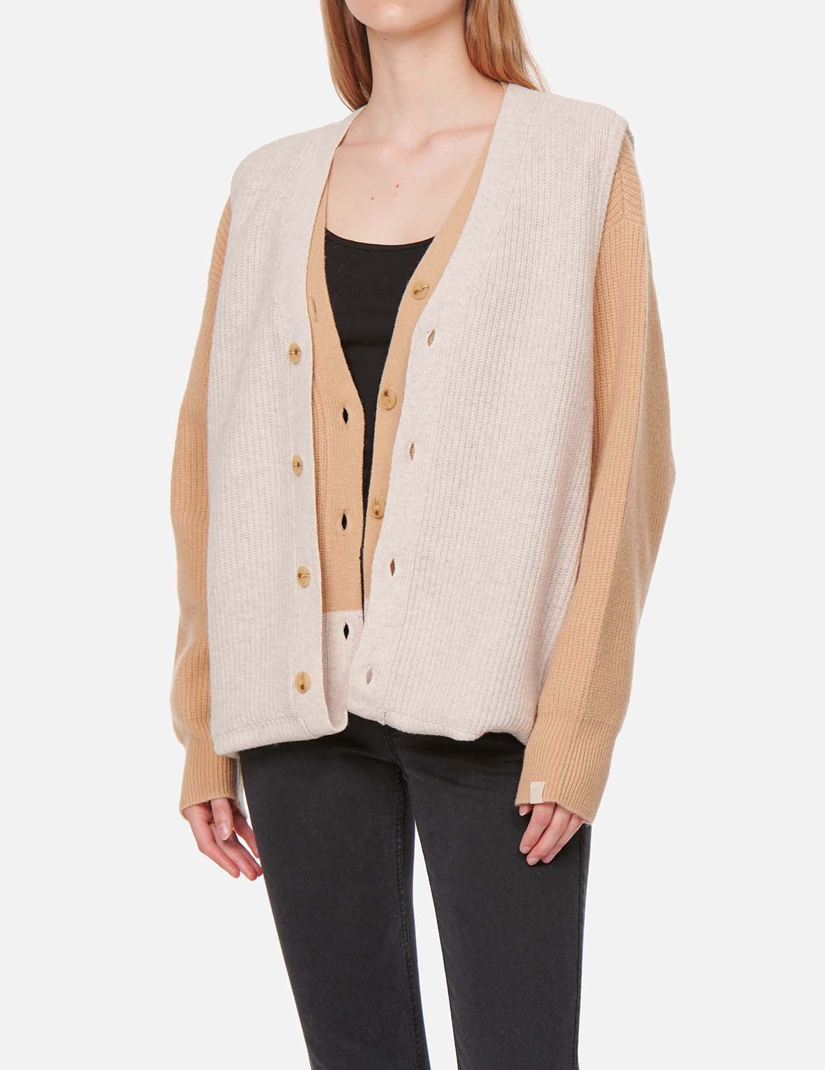 Logo Embroidered 2-in-1 Knitted Cardigan - 3