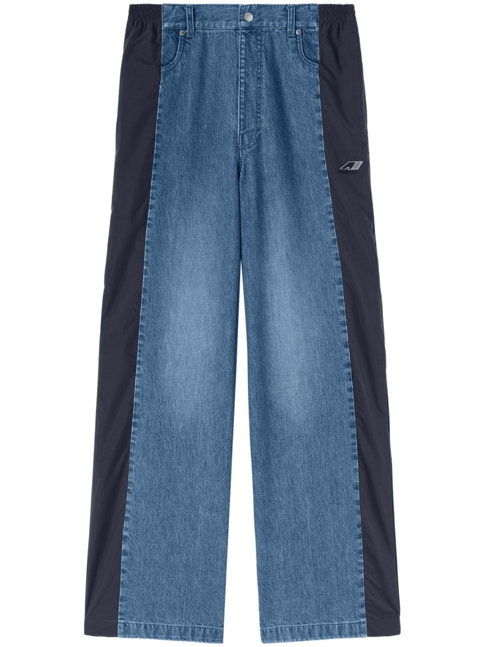 wide-leg denim trousers - 1