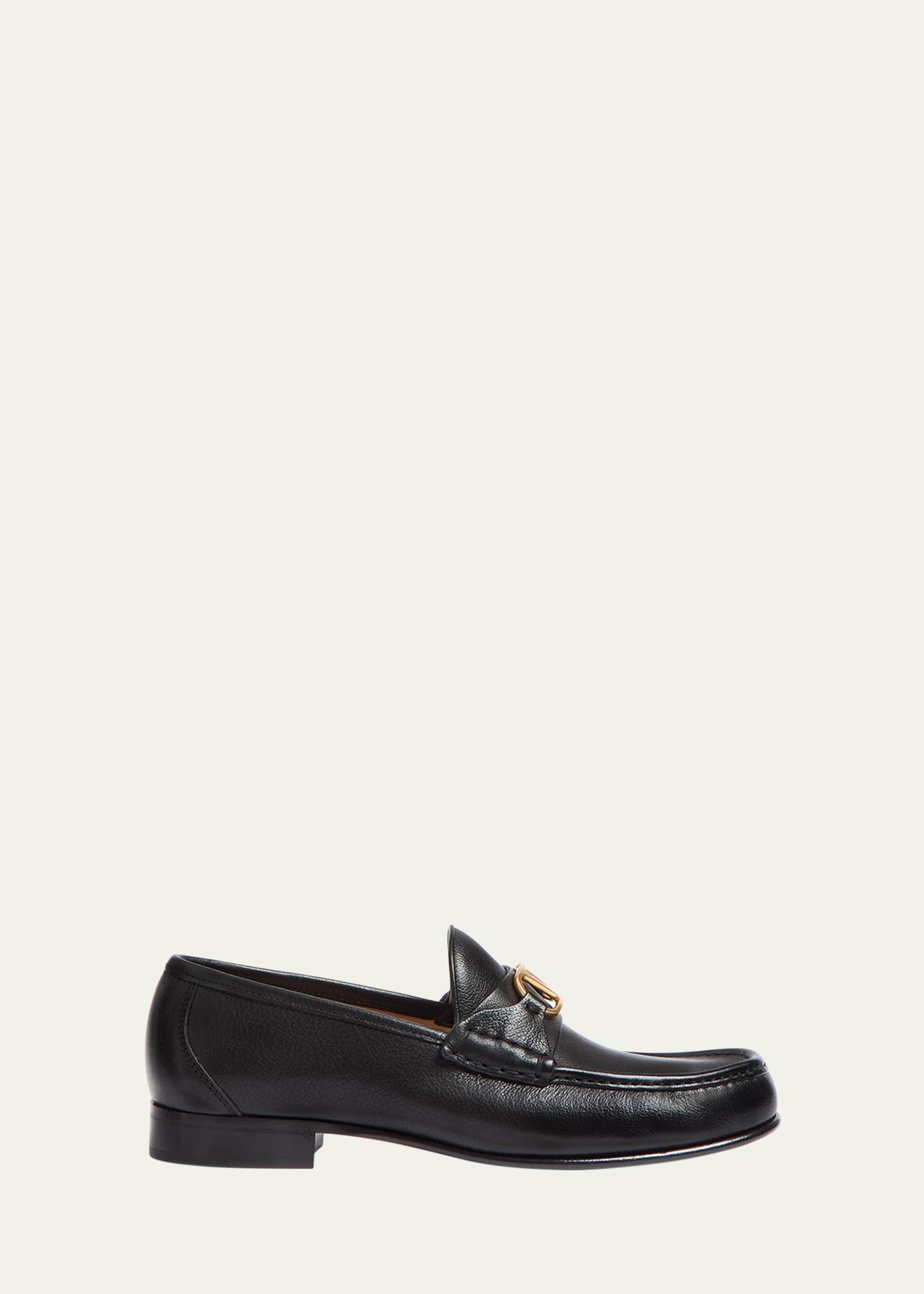 Men's VLogo Signature Leather Penny Loafers - 1