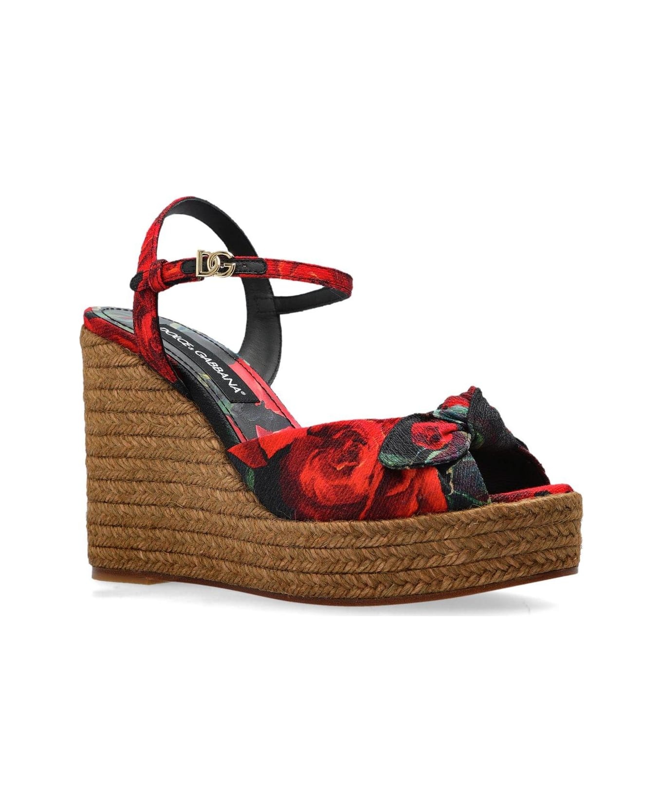 Floral Motif Wedge Sandals - 2