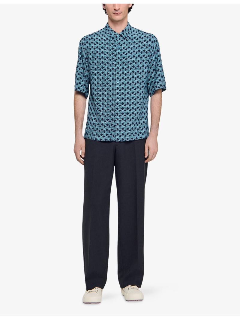Sandro Graphic Rope-Print loose-Fit Woven Shirt outlook
