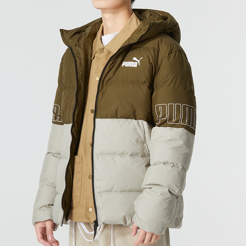 Olive green puma jacket best sale