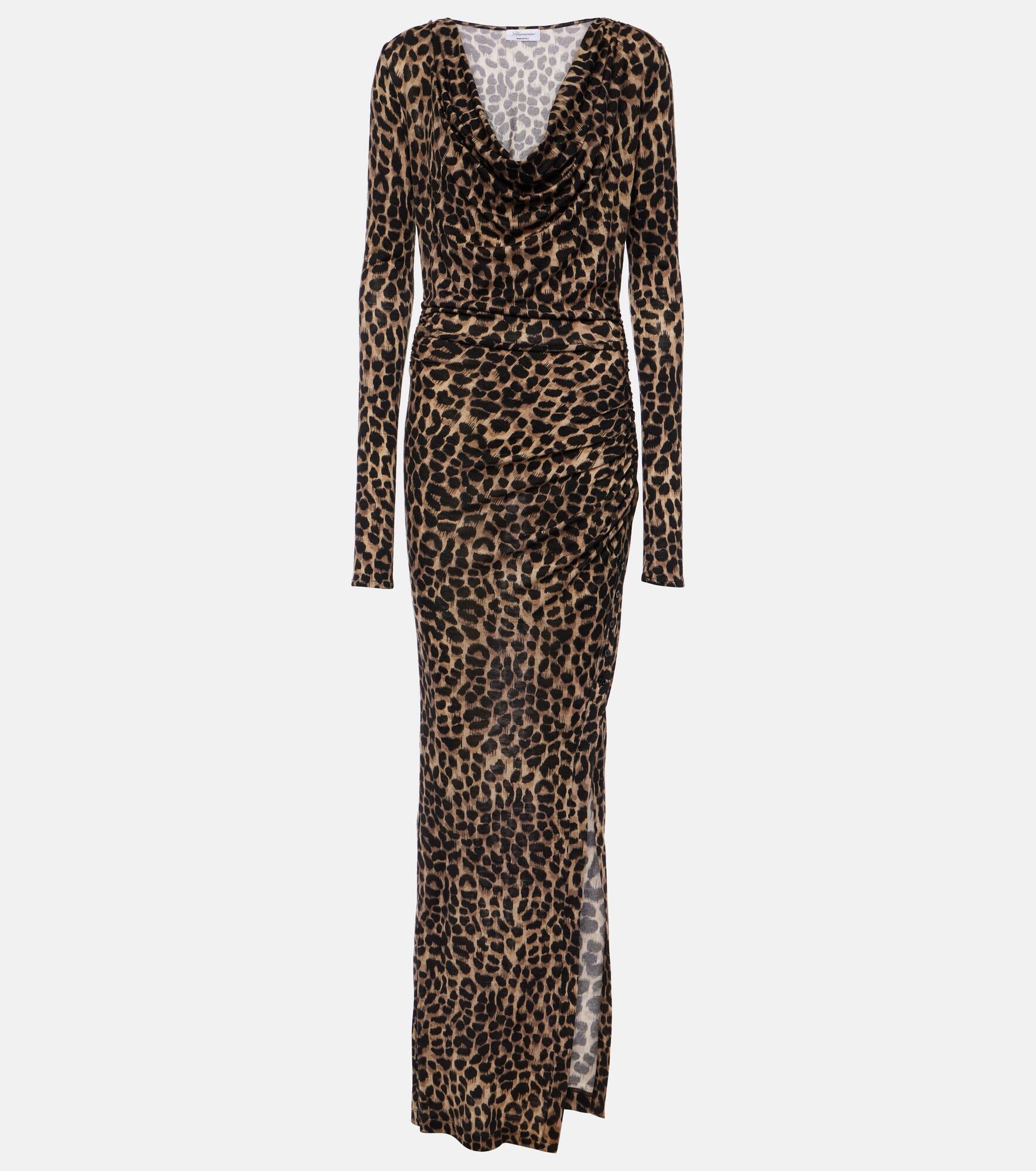 Leopard-print wool jersey maxi dress - 1