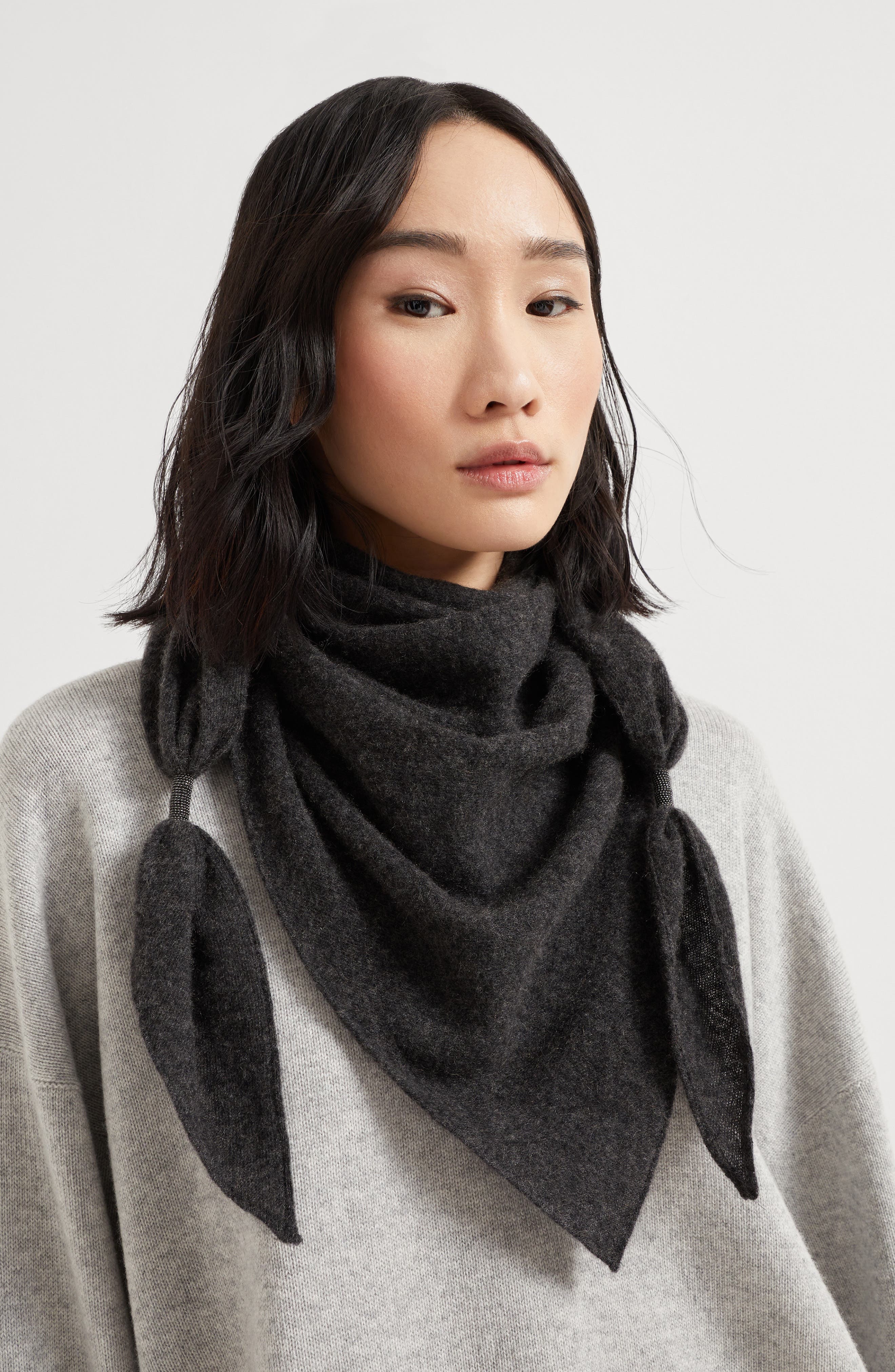 Brunello Cucinelli Scarf with monili in Anthracite at Nordstrom - 4
