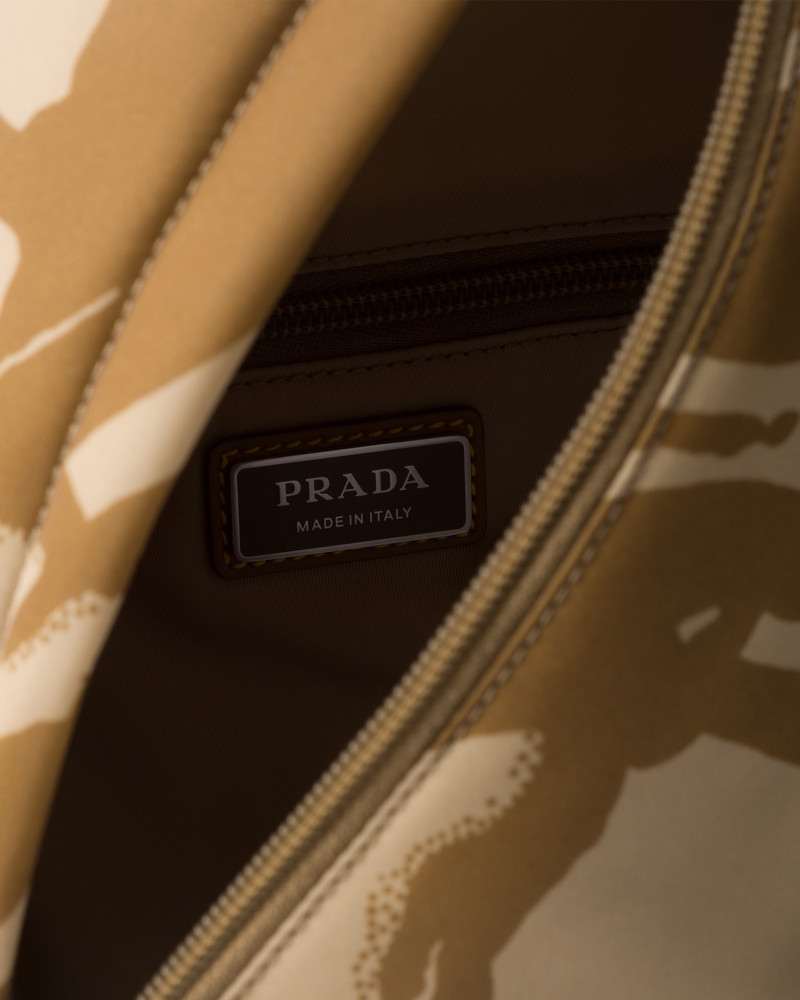 Printed Re-Nylon and leather backpack 4