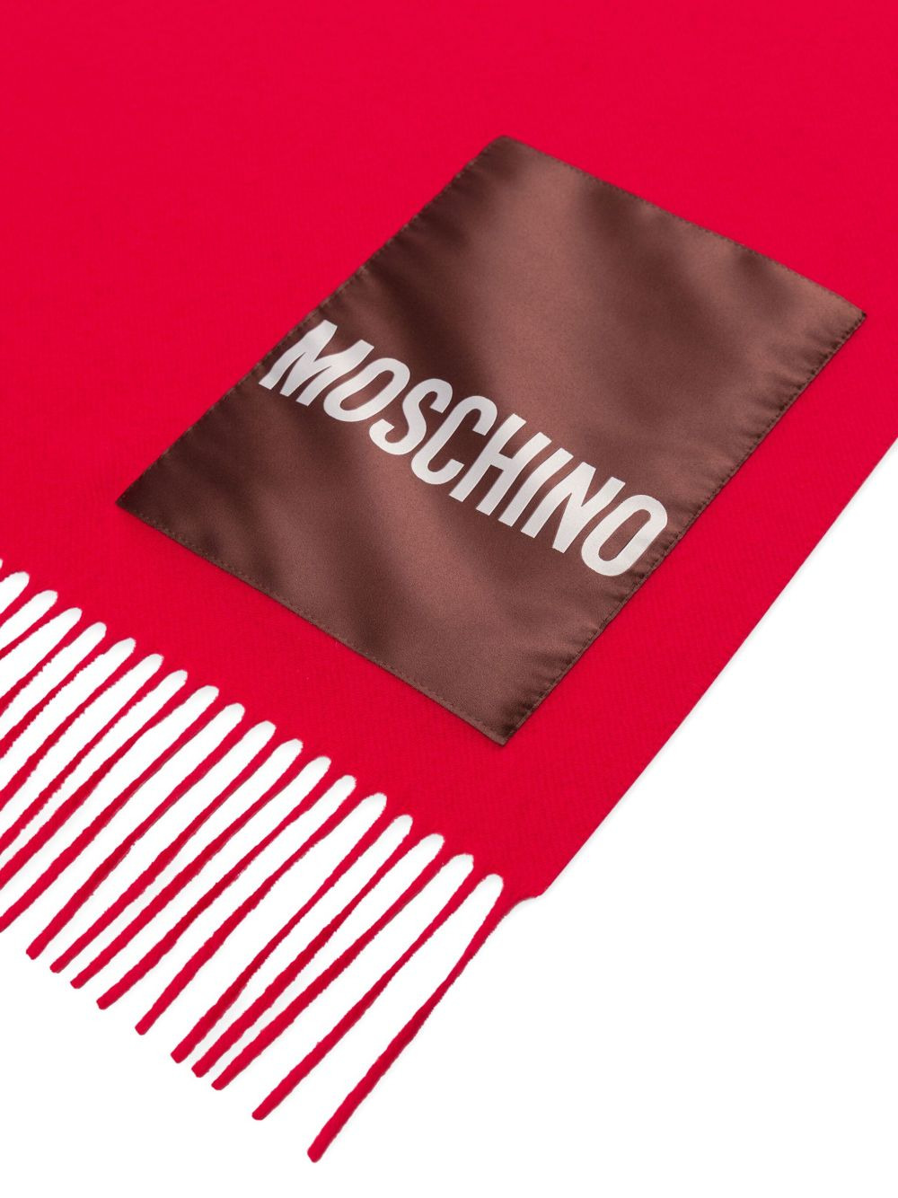 logo-patch fringed scarf - 2