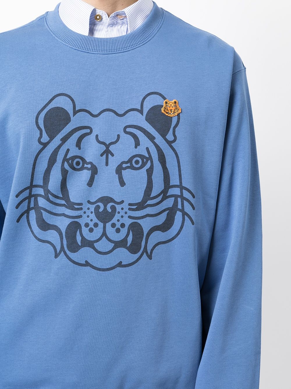 Tiger-print crew neck sweatshirt - 5