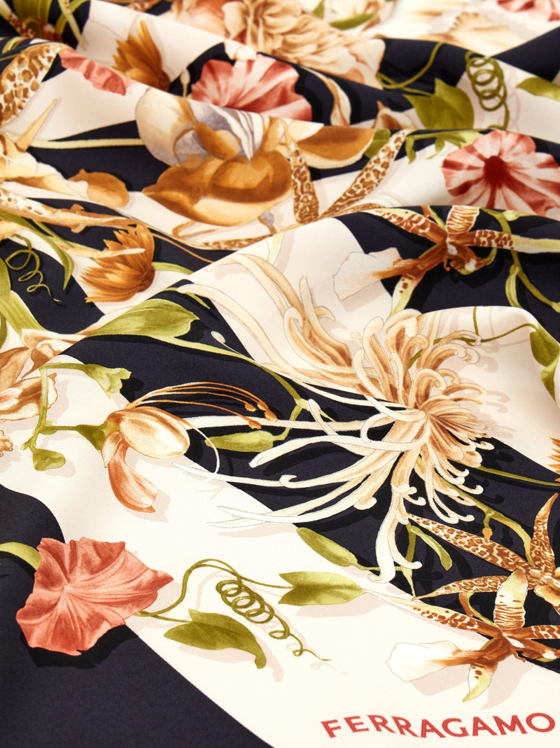 FERRAGAMO Gaia print silk scarf outlook