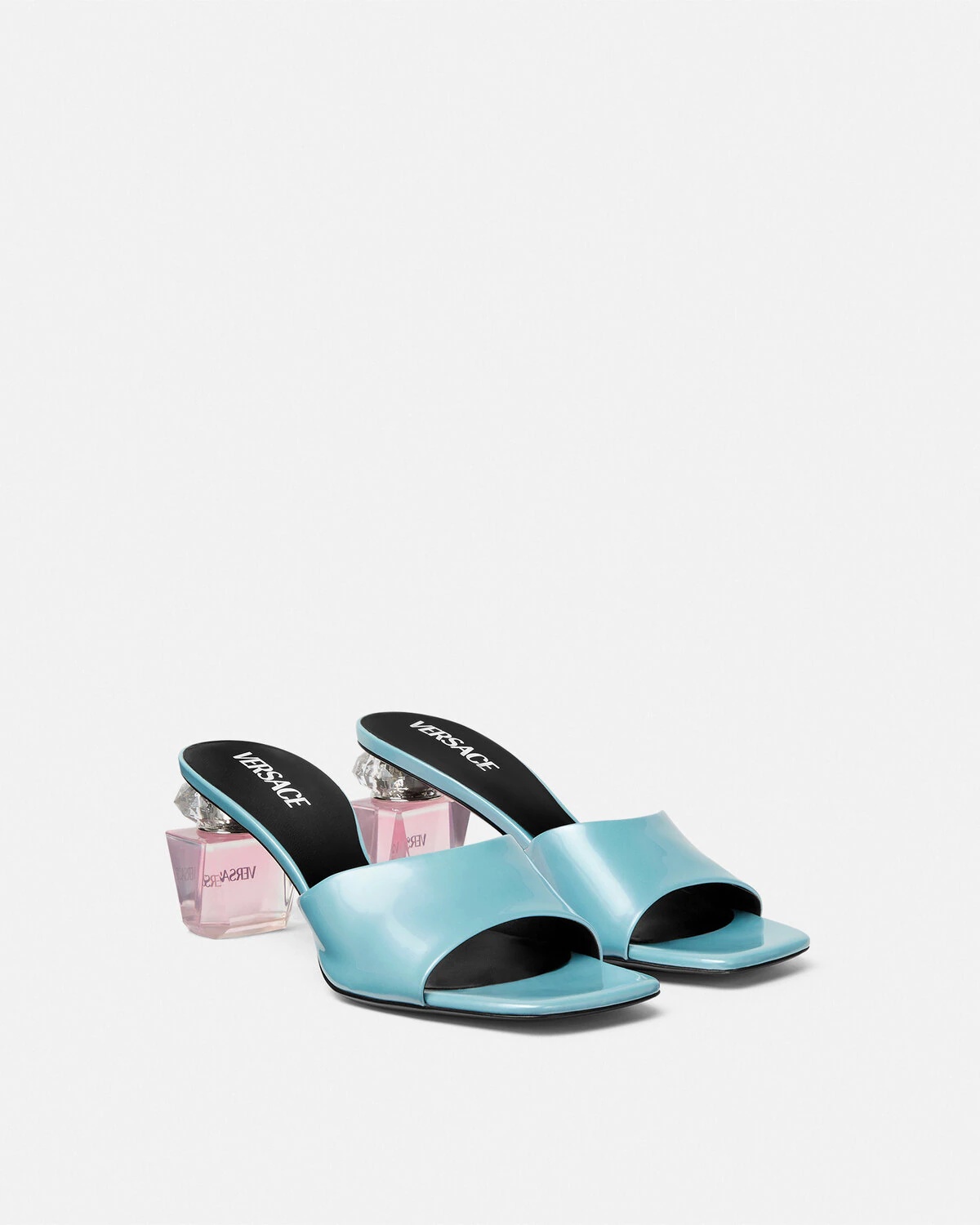 Bright Crystal Patent Mules 70 mm - 2