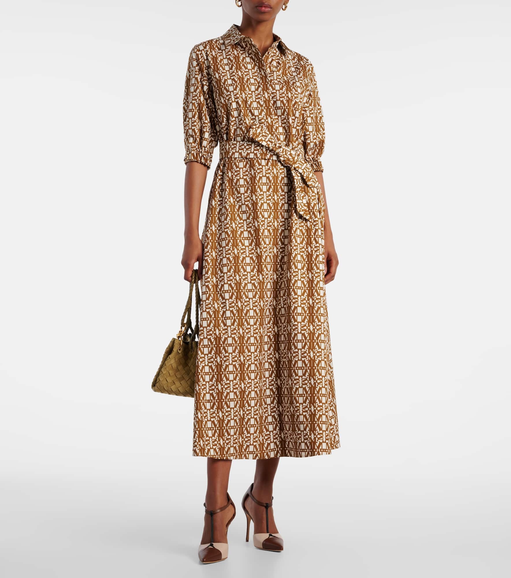 Luxgi belted printed cotton maxi dress - 2