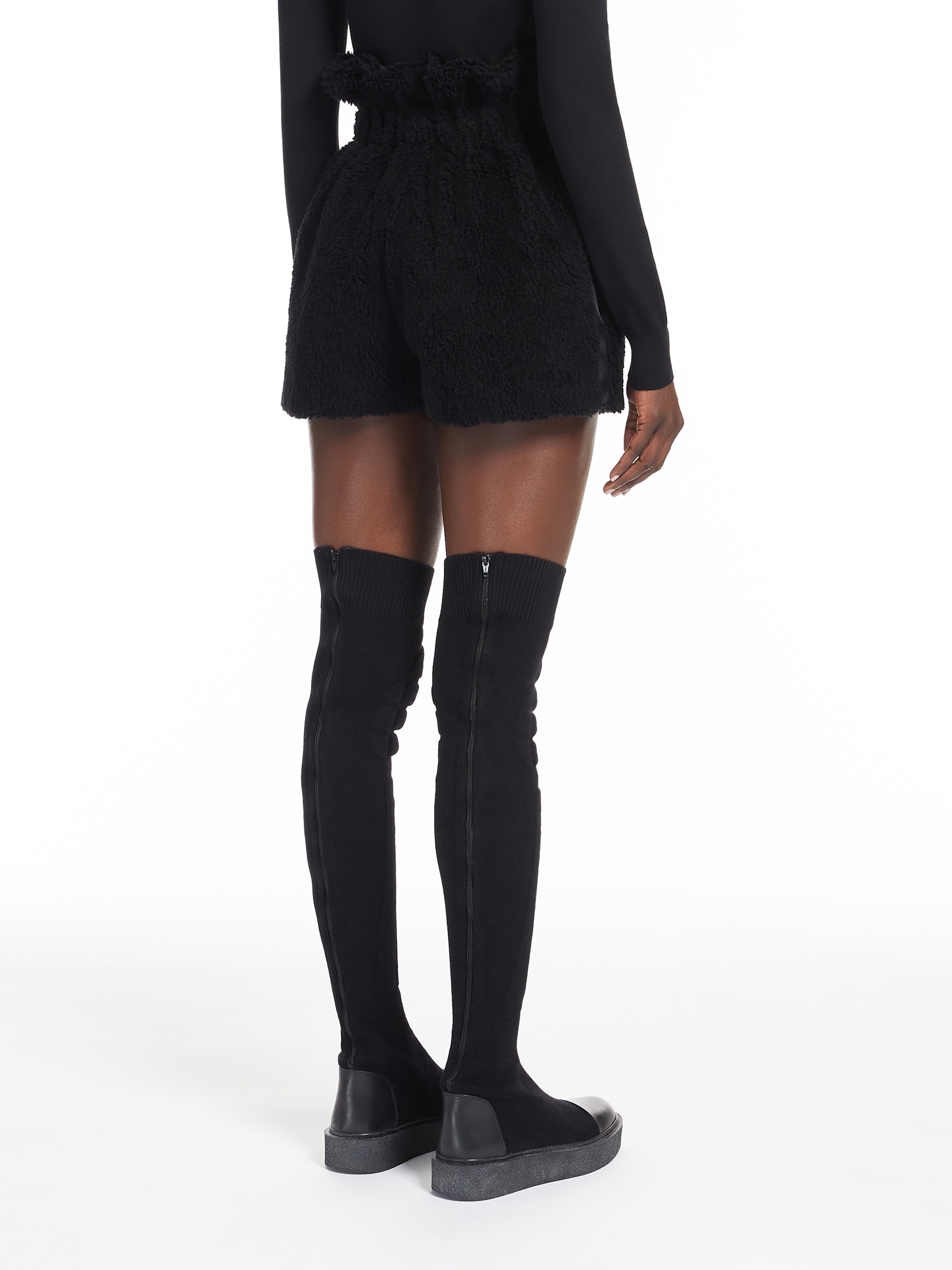 TRIPOLI Alpaca and wool Teddy shorts - 4
