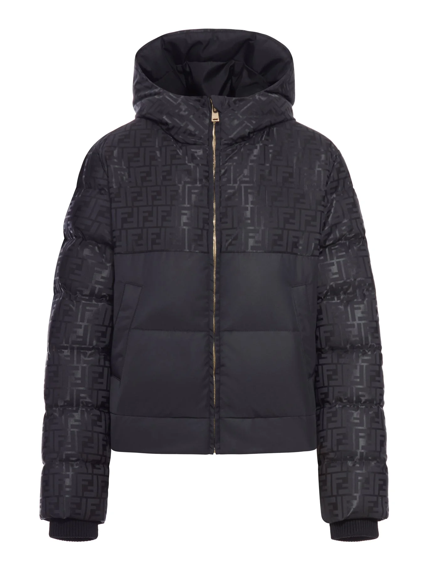PADDED JACKET IN FF JACQUARD TECHNICAL FABRIC - 1