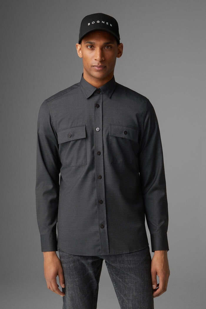 Clive Shirt in Anthracite melange - 2