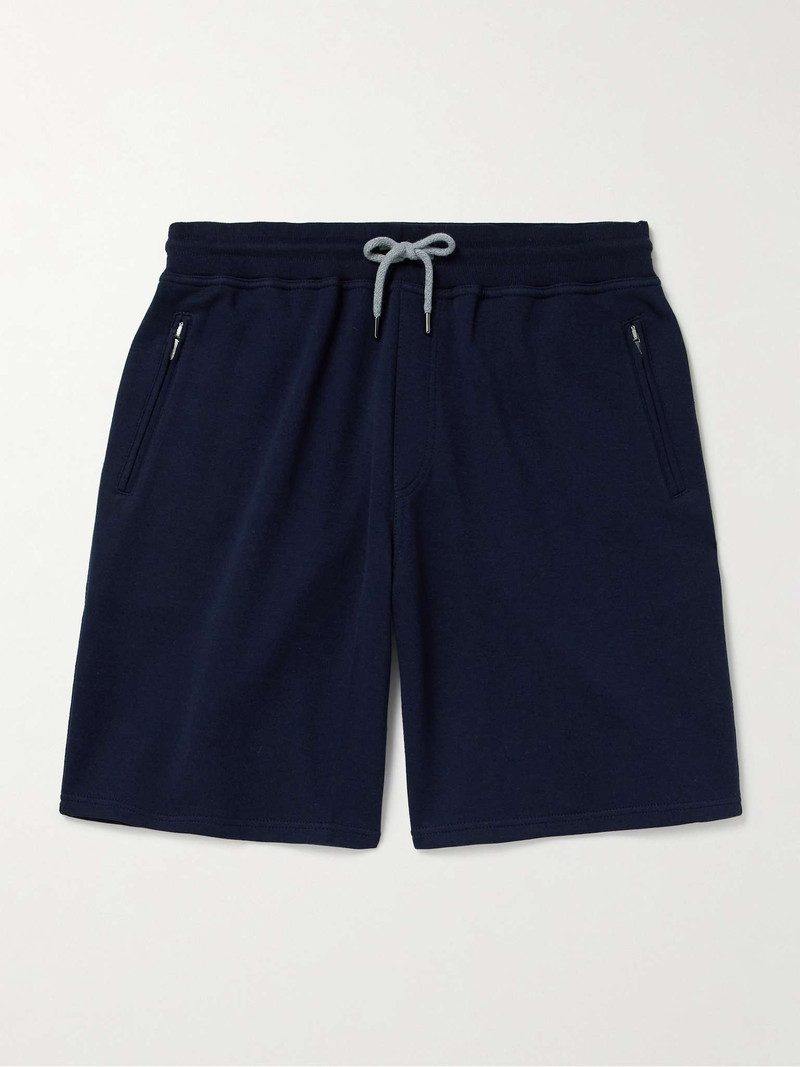 Straight-Leg Cotton-Blend Jersey Drawstring Shorts - 1
