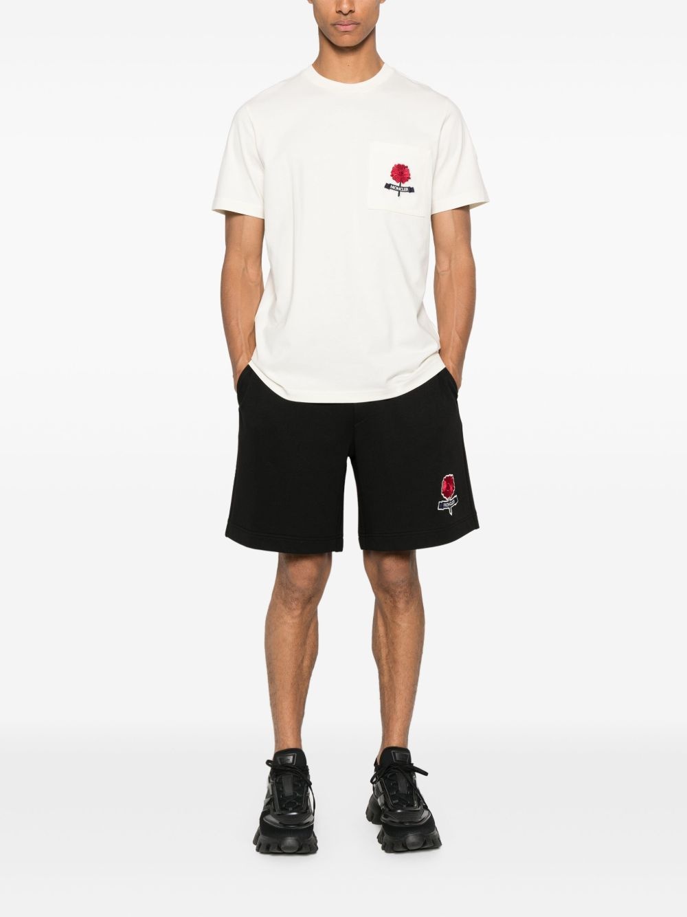 logo-embroidered track shorts - 2