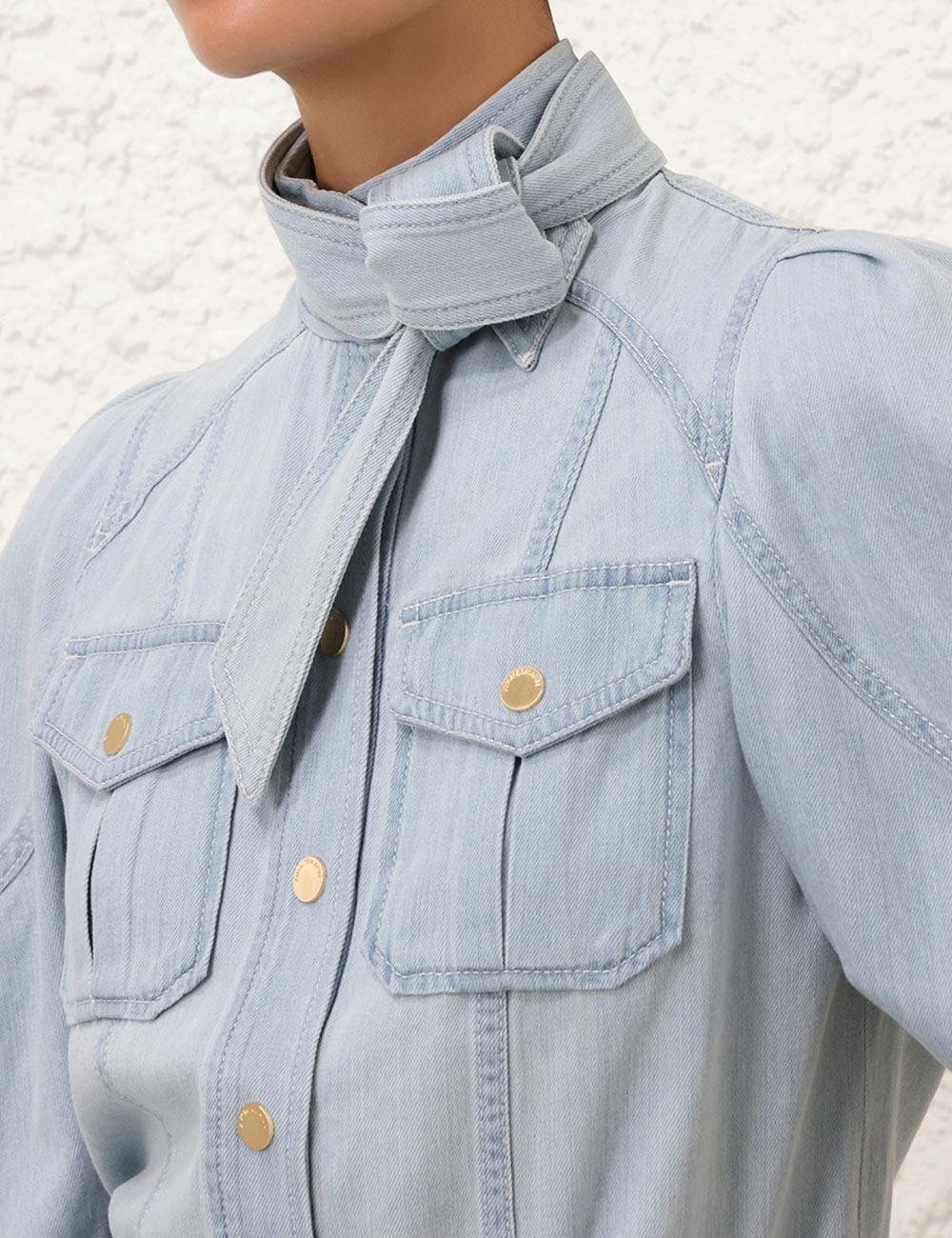 ACACIA DENIM LANTERN BLOUSE - 5