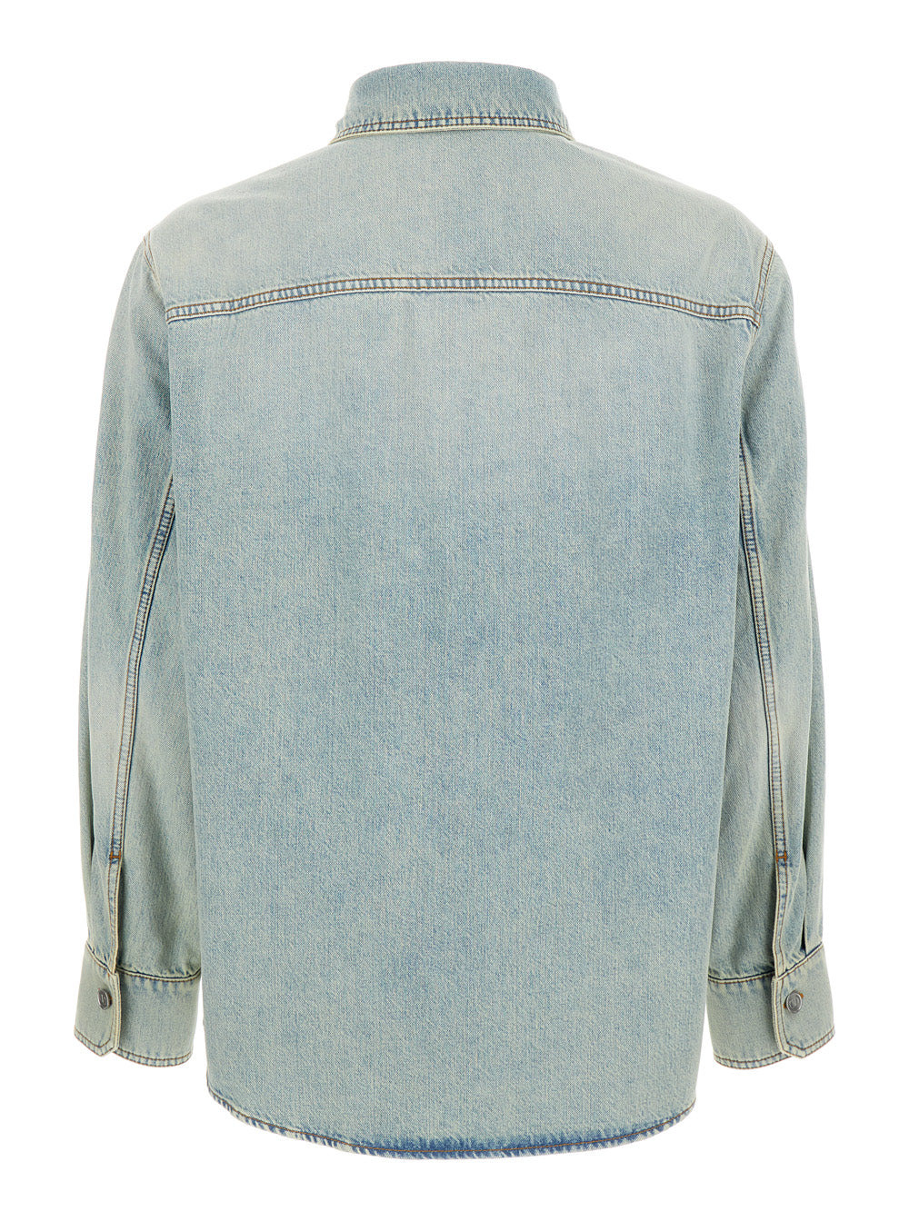 Valentino Men Light-Blue Denim Shirt With Logo In Cotton Man - 2