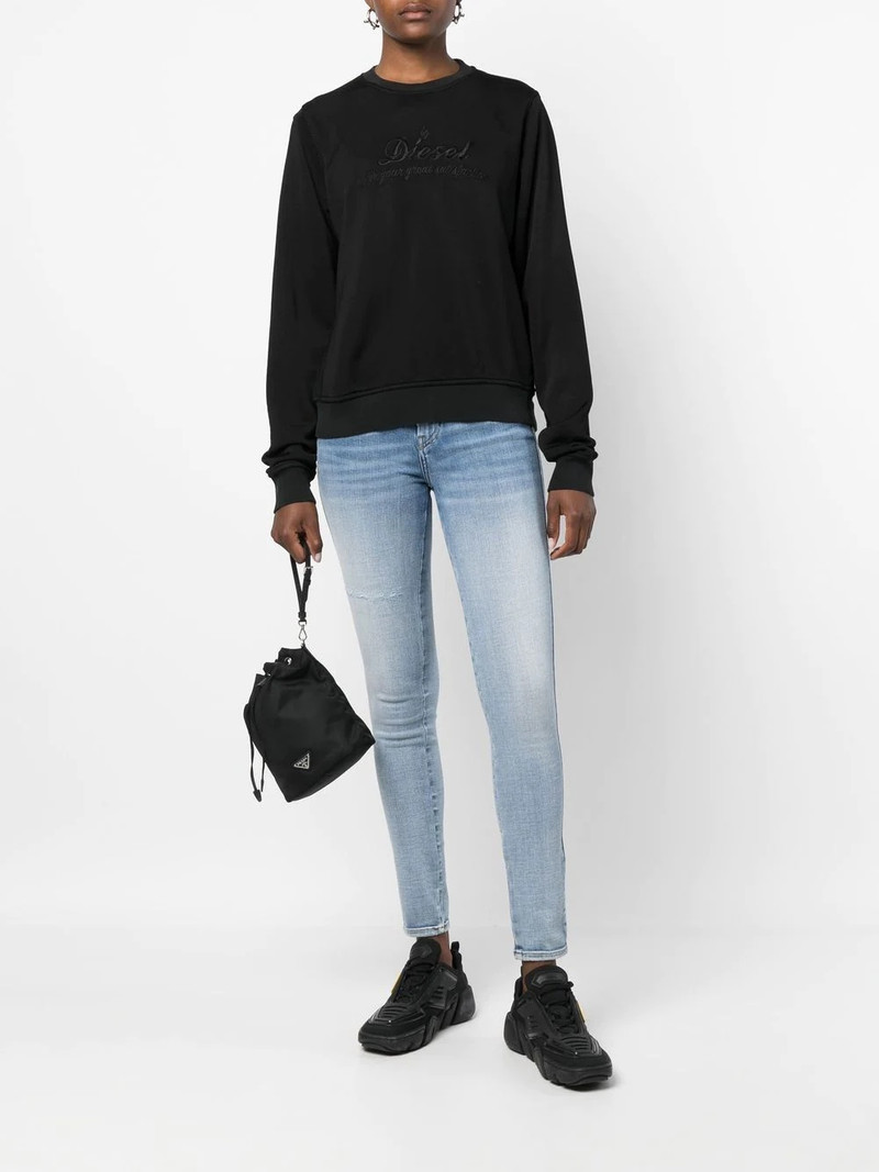 Diesel embroidered-logo crew neck sweatshirt outlook