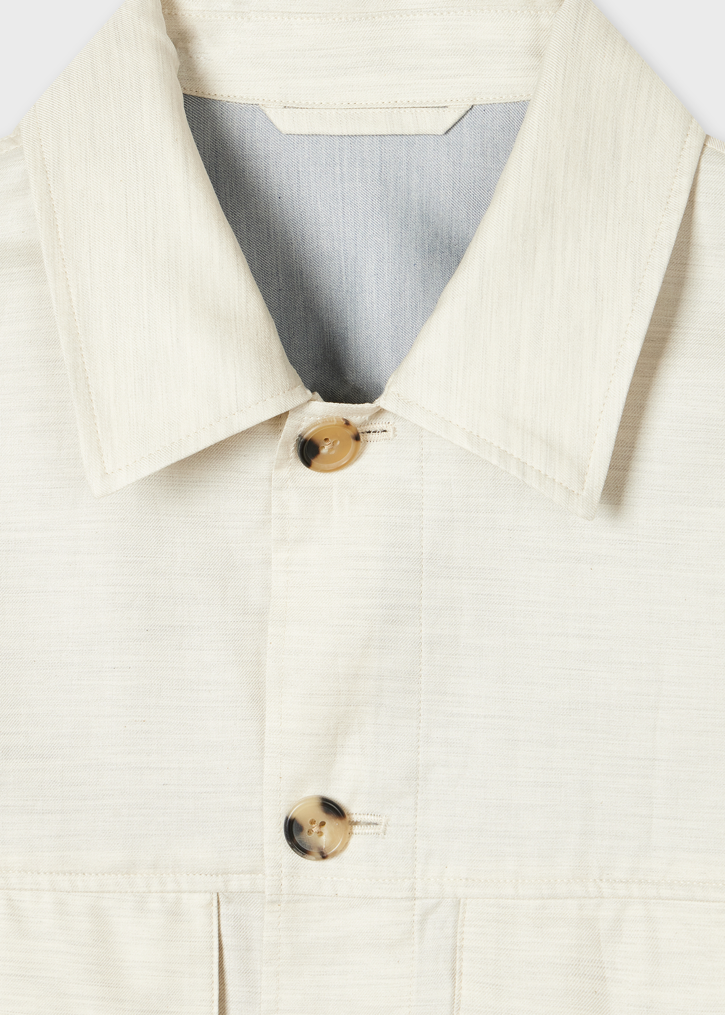 Cream Brushed Cotton-Twill Overshirt - 2