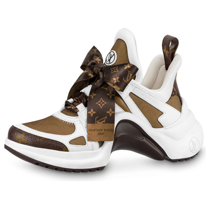 (WMNS) LOUIS VUITTON Archlight 1.0 Sneakers 'White Brown with Brown Ribbon' 1AACQB 1