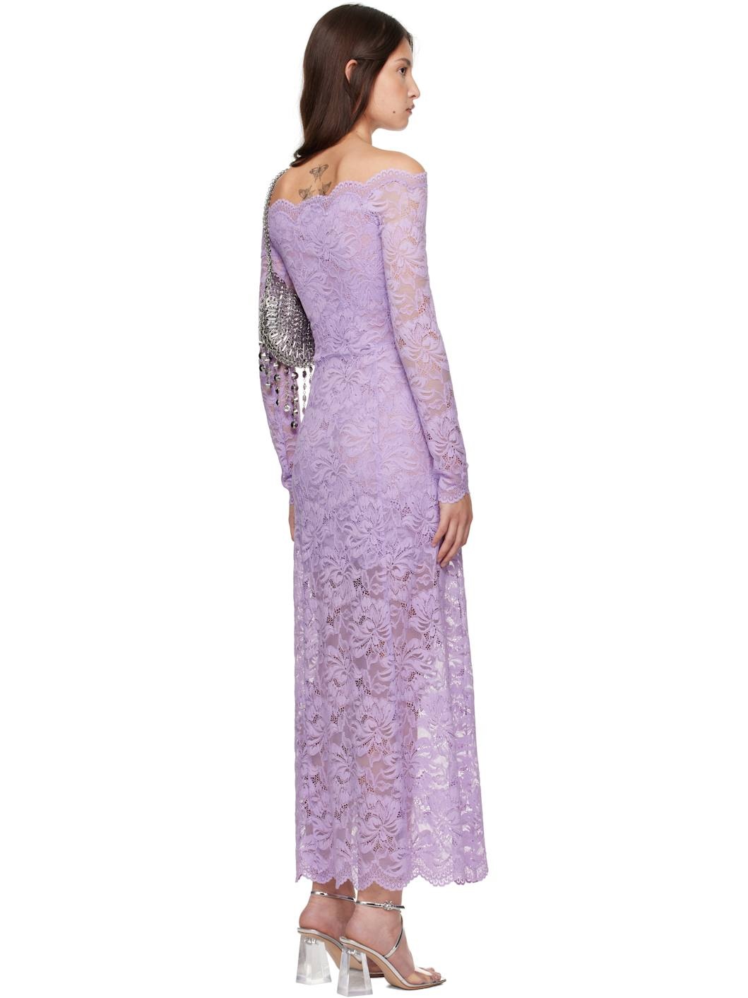 Purple Lace Maxi Dress - 3