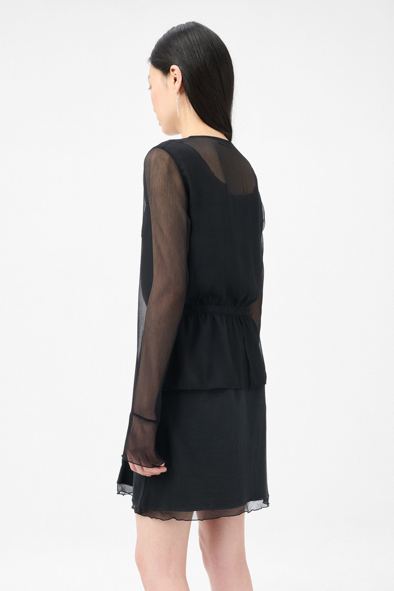 Our Legacy Waist Blouse Crinkle Black Veil Poly 5