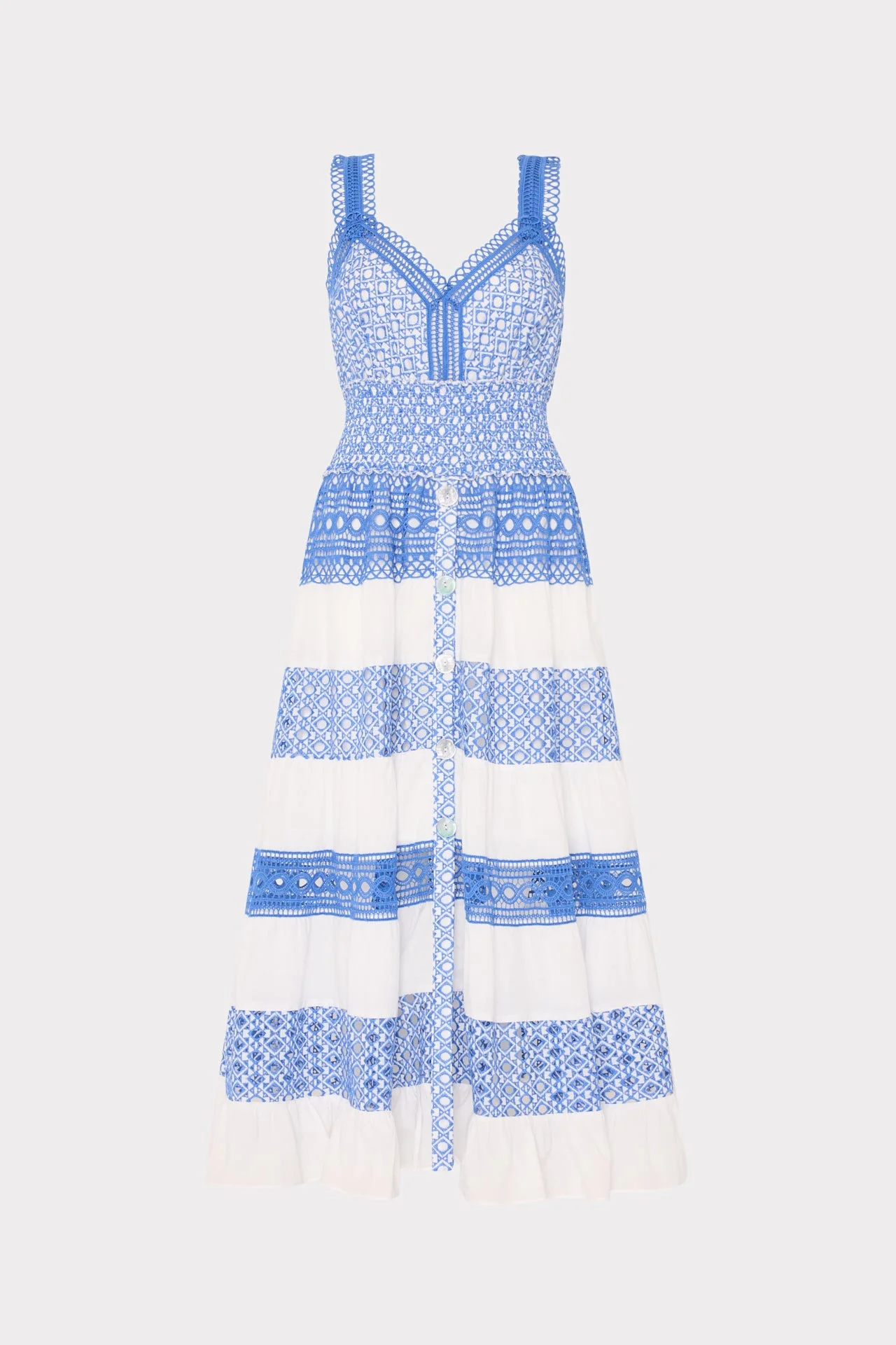 Cotton Mix Eyelet Cover-Up Dress - 1