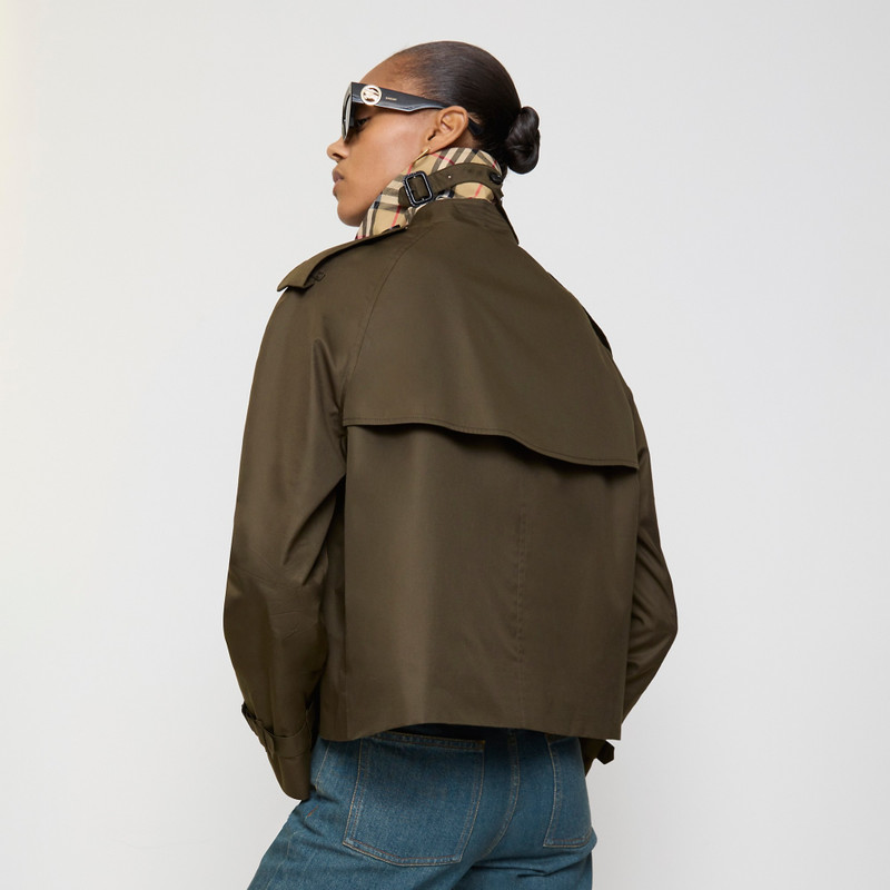 Cropped Tropical Gabardine Mayfair Trench Jacket 4