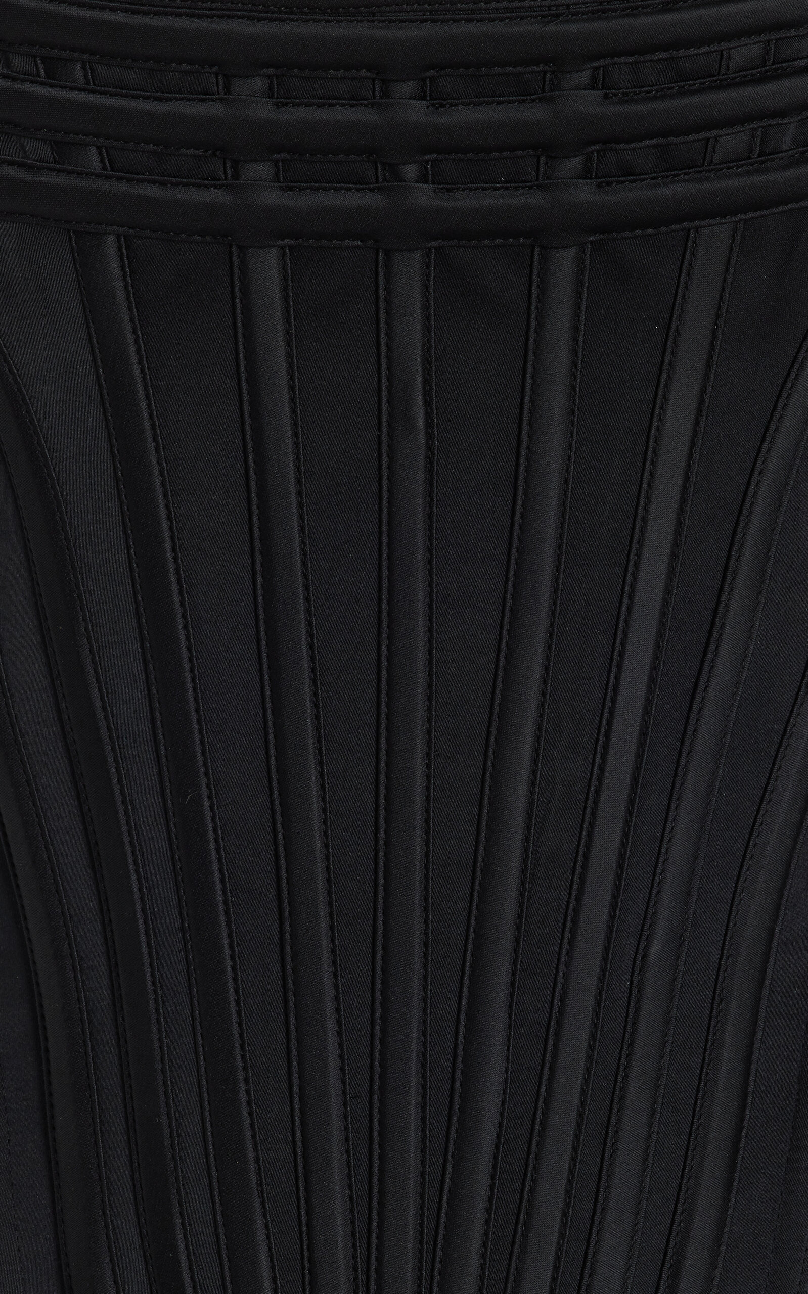 Wasp Zipper-Detailed Satin Corset Top black - 6