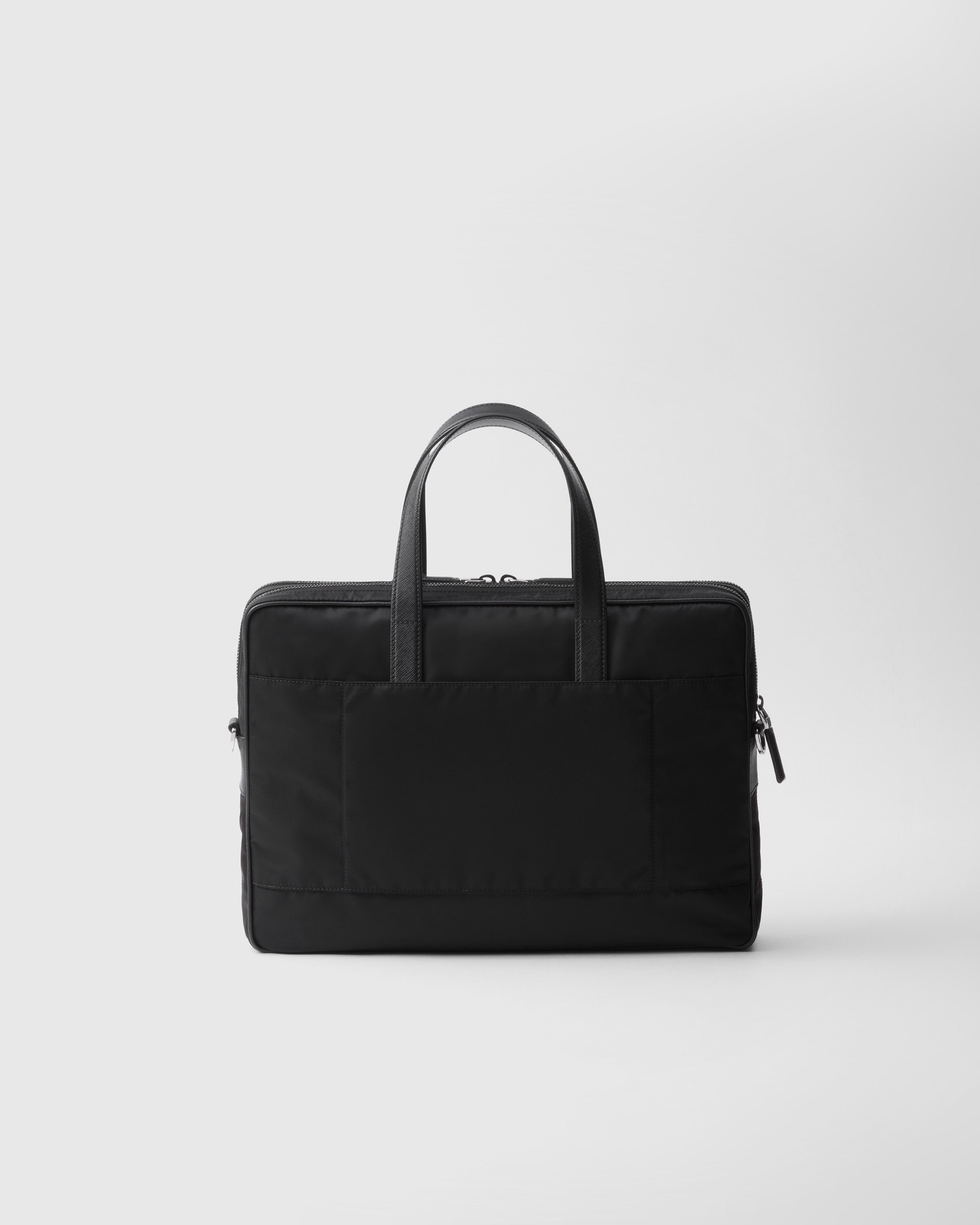 Re-Nylon and Saffiano leather briefcase - 3