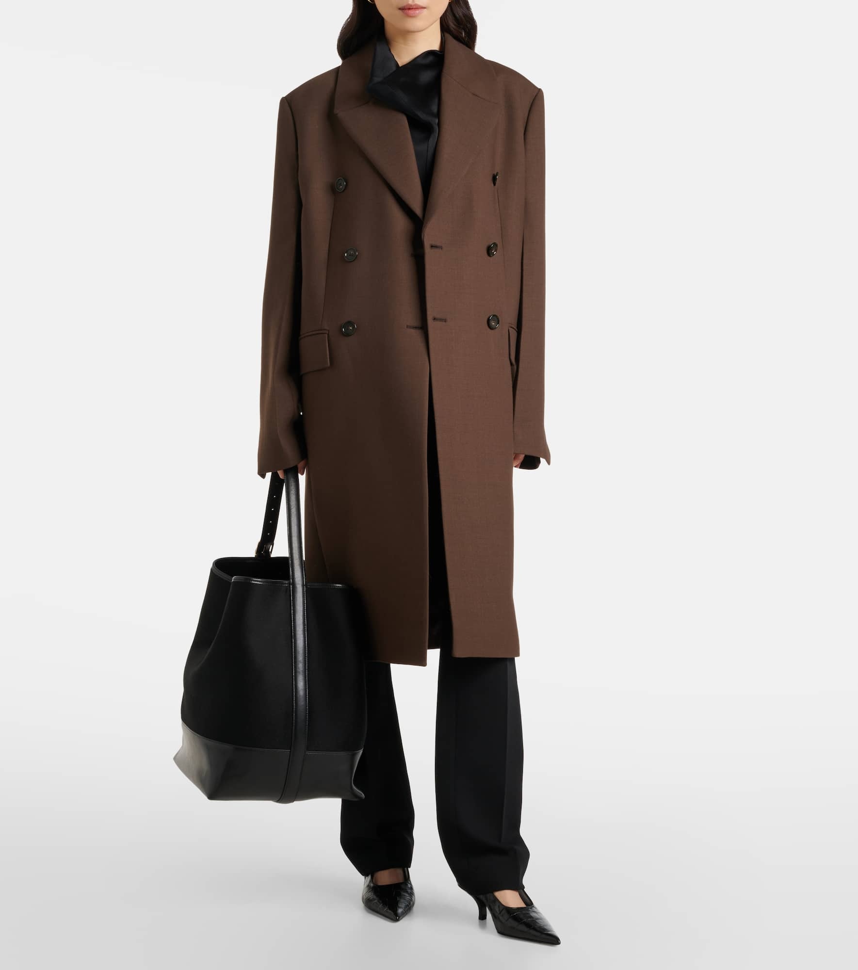 Leather-trimmed tote bag - 5