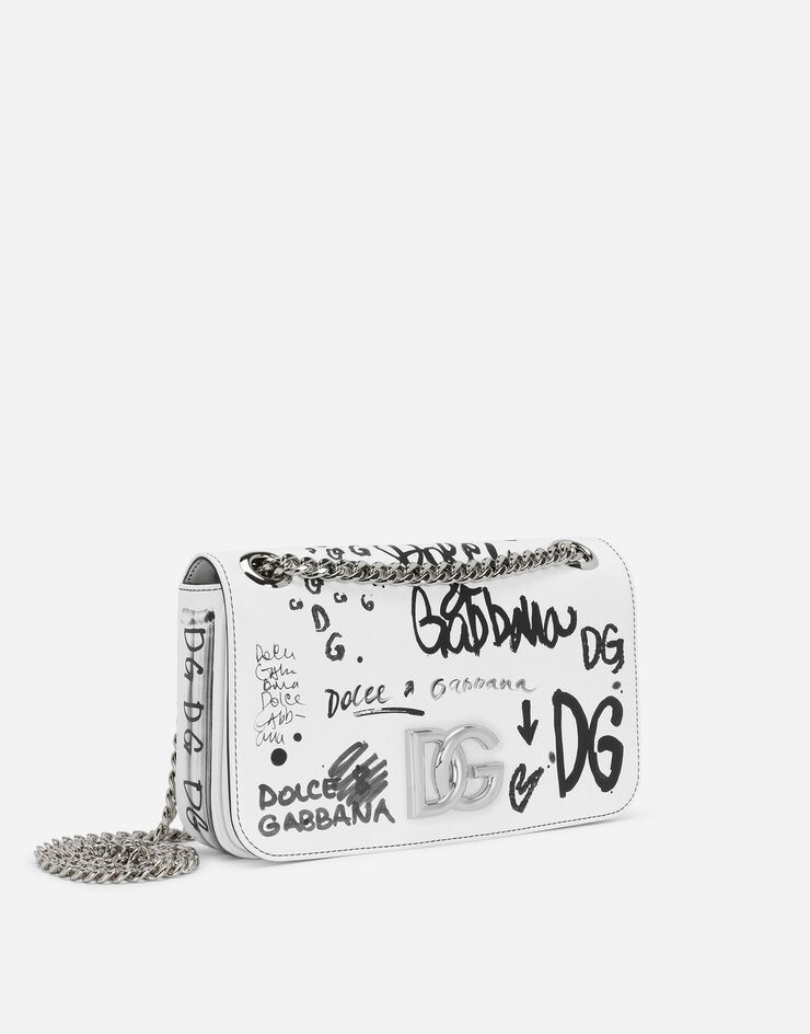 Logo-print calfskin 3.5 bag with chain - 3