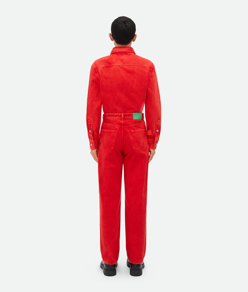 Faded Color Washed Denim Trousers 3