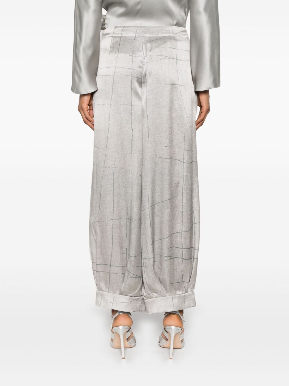 printed silk trousers - 4