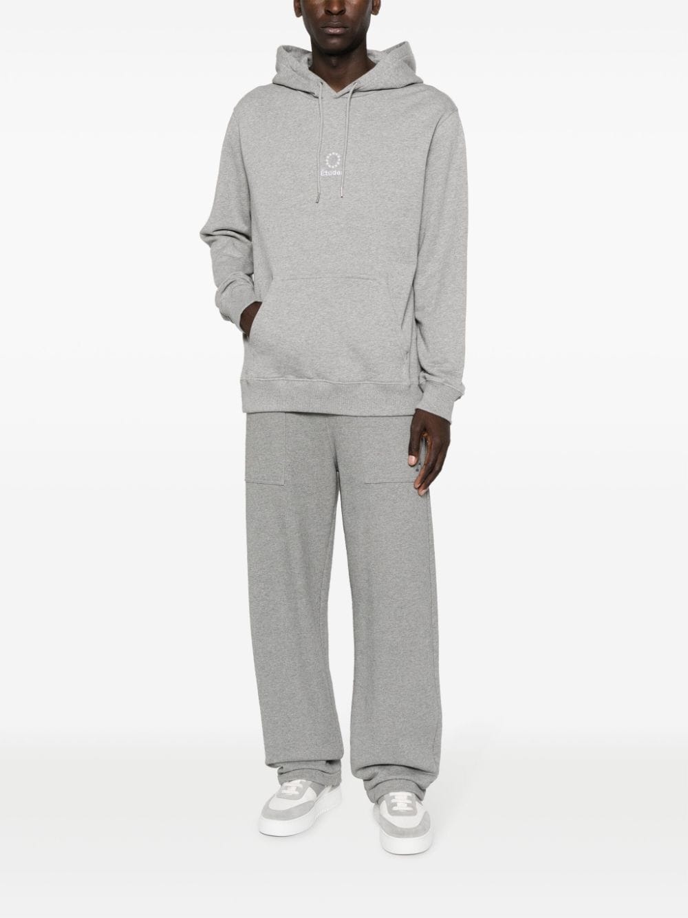 logo-embroidered organic cotton hoodie - 2