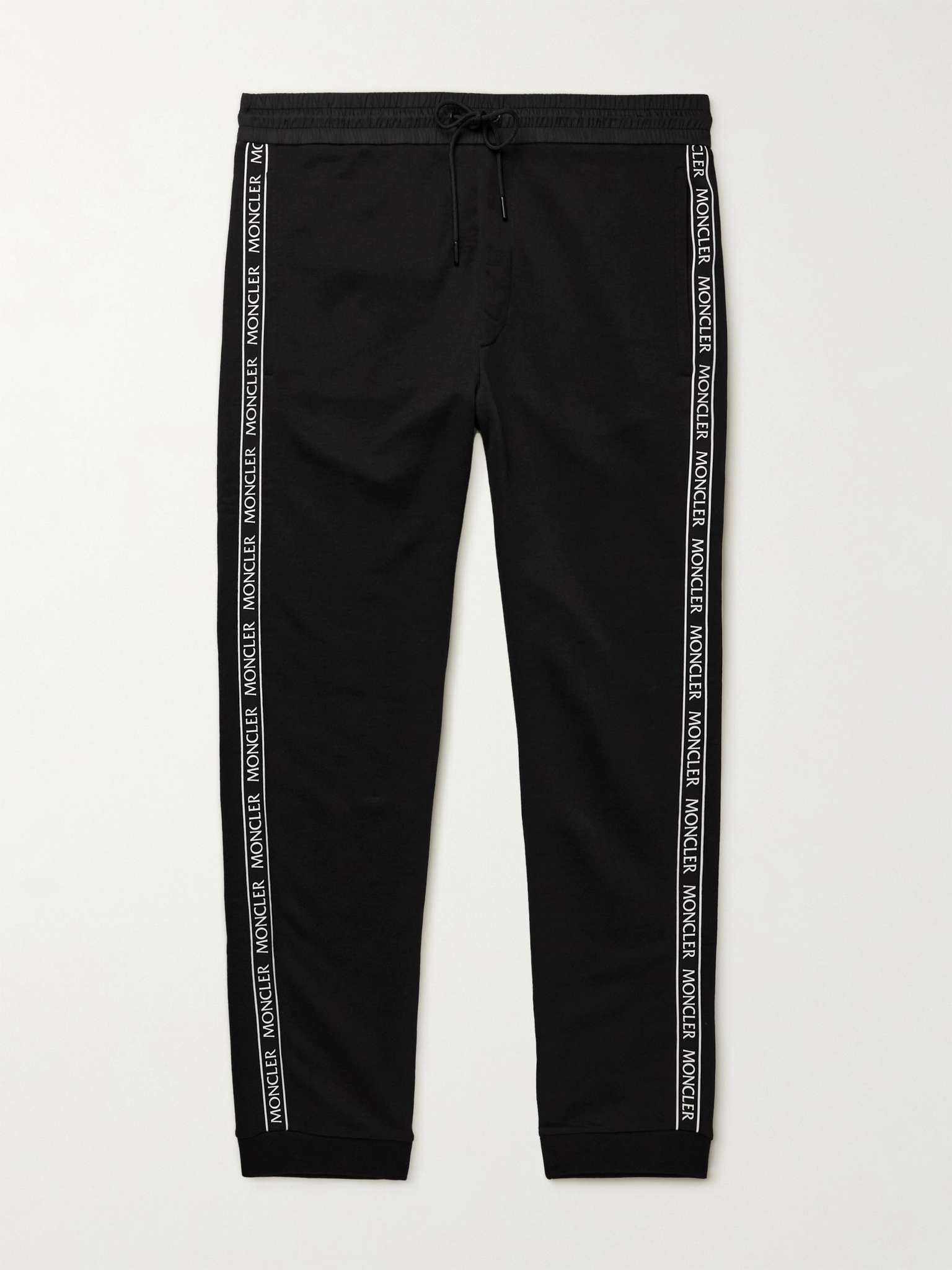 Slim-Fit Tapered Logo-Appliquéd Cotton-Jersey Sweatpants - 1