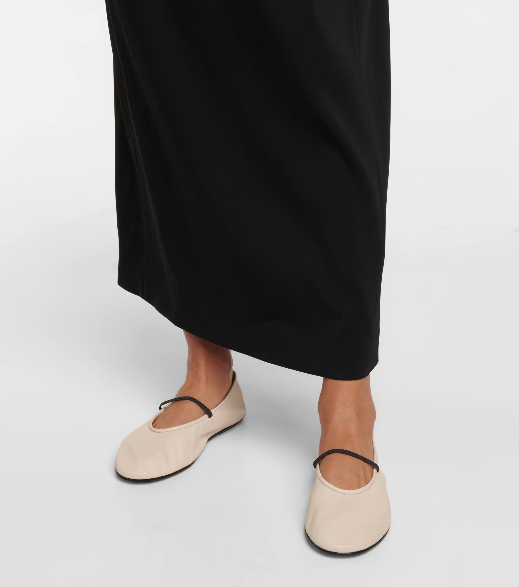Elastic leather ballet flats - 4