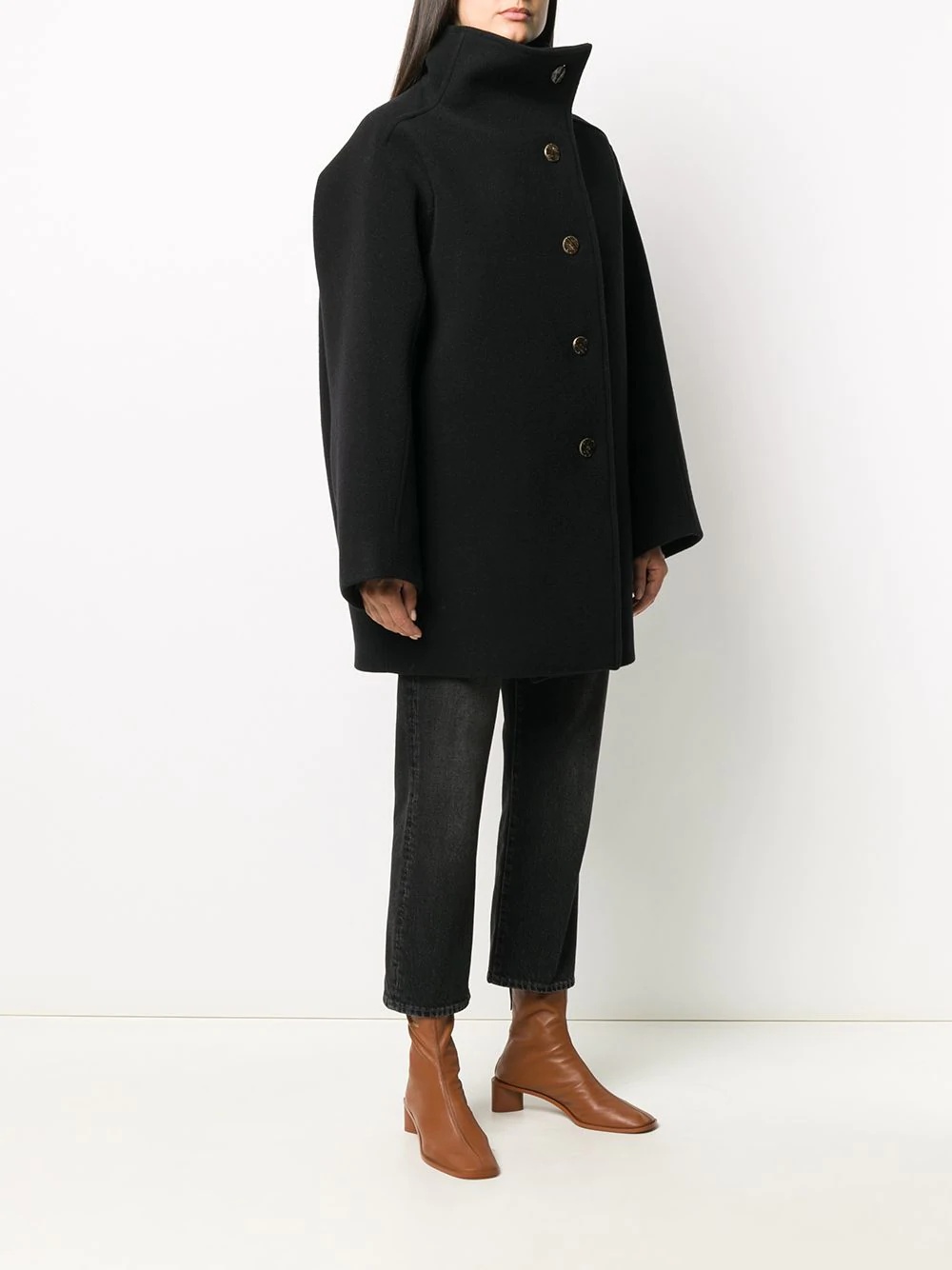 oversized single-breasted coat - 3