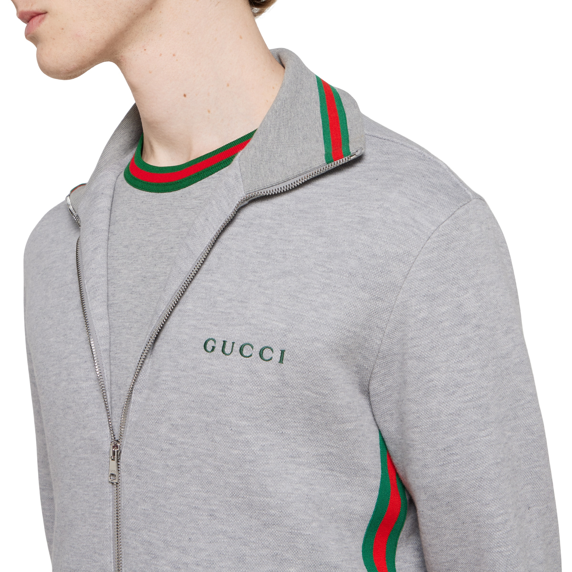 Cotton piquet double zip jacket - 5