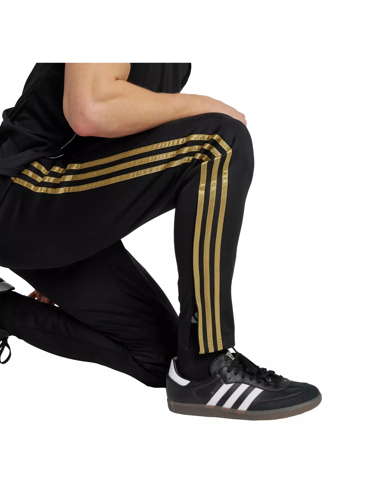 Men's Tiro 25 Essentials Training Tracksuit Bottoms -Black/Gold - 4