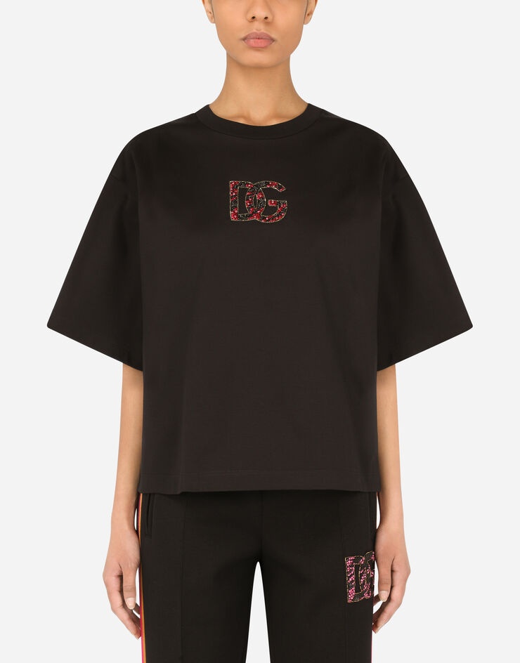 Interlock T-shirt with logo embroidery - 1