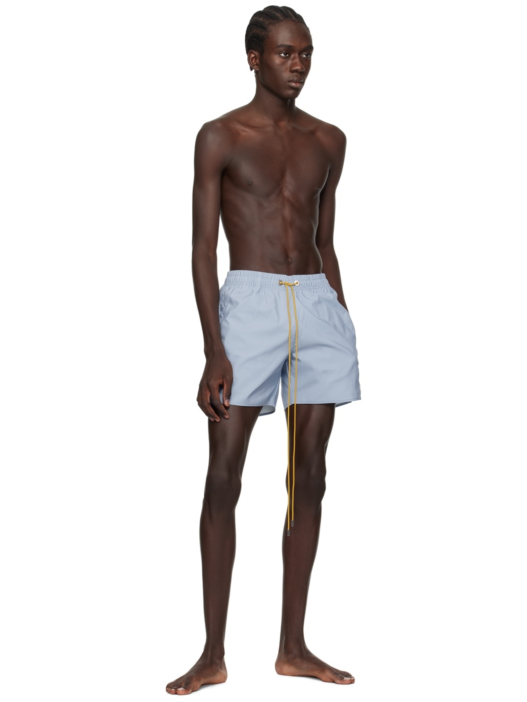 Blue Embroidered Swim Shorts - 4