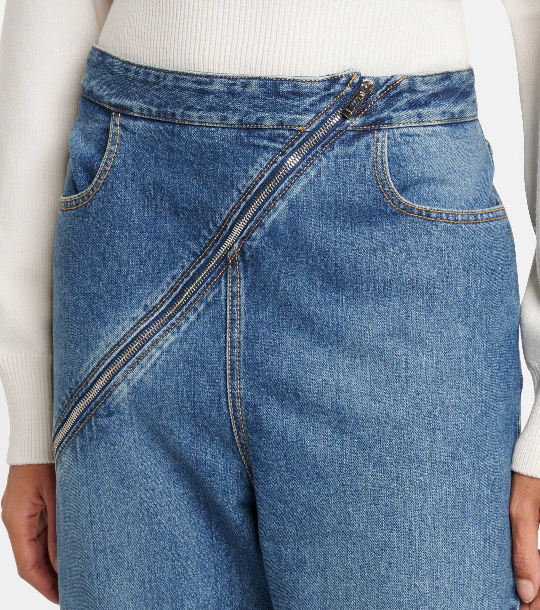 Zip-up wide-leg jeans - 4