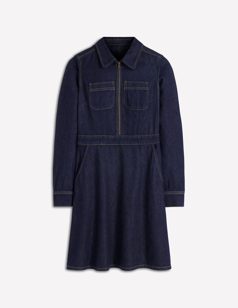 Flippy Denim Shirt Dress-Indigo Denim 1