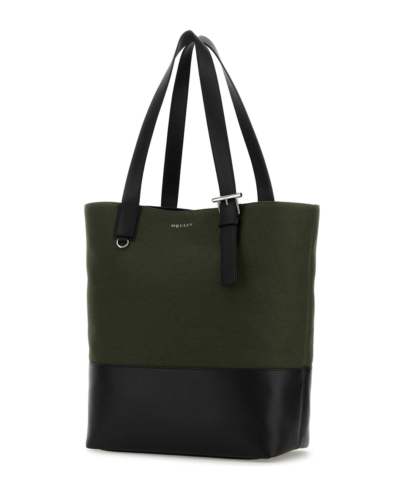 Army Green Canvas Shopping Bag - 2