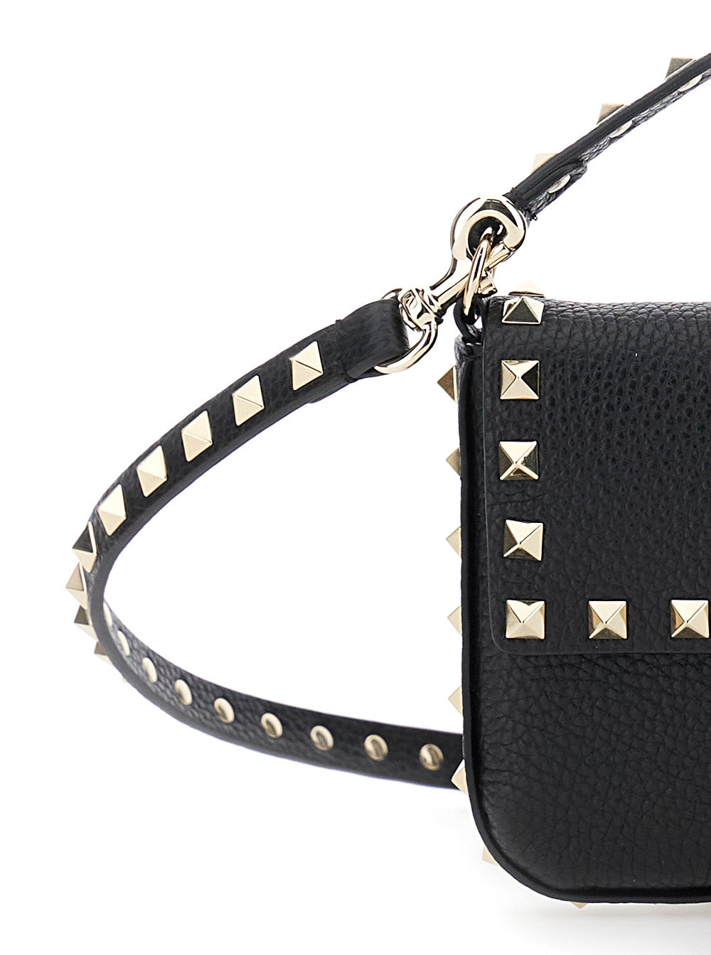 Valentino Garavani Women 'Rockstud' Black Mini Bag With Rockstud Embellishments And Removable Should - 5