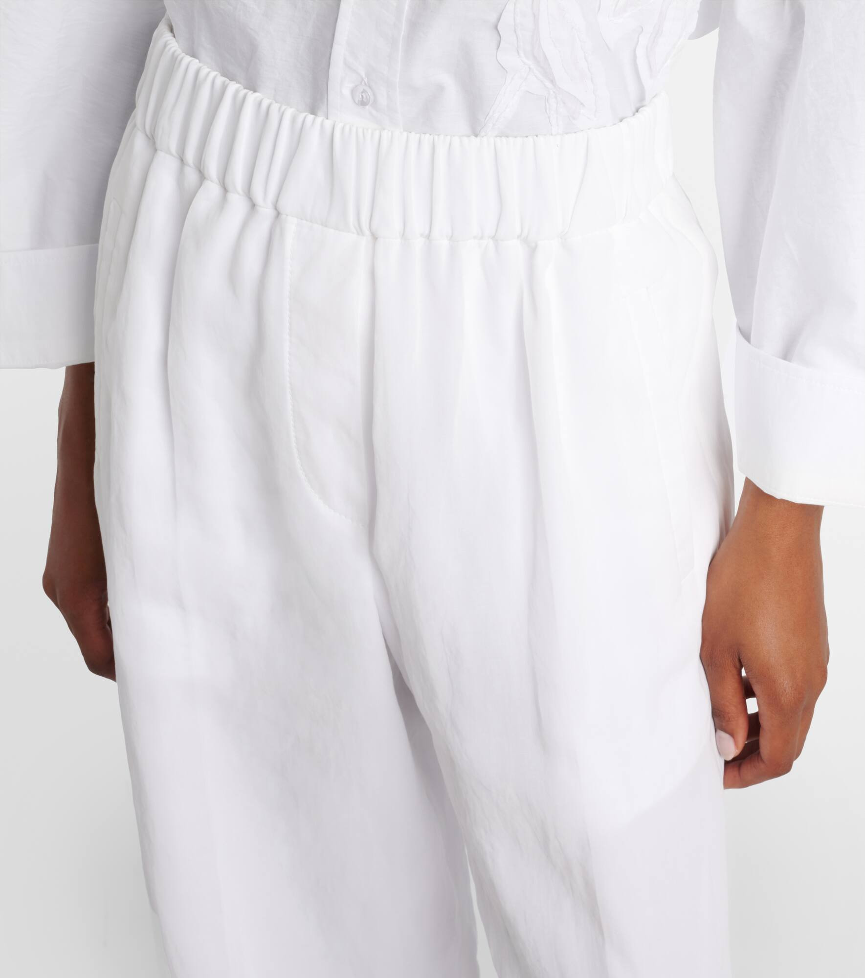 Cotton wide-leg pants - 4